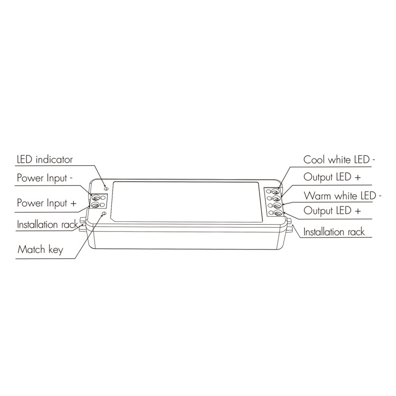 CCT Controller - 12-24V DC - 2 channels - 5A/channel - RF 2.4GHz - Skydance