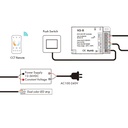 CCT Controller - 12-36V DC - 2 channels - 15A/channel - RF 2.4GHz - PUSH dimmer - Skydance