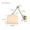 Cylindrical wall lamp with classic design and articulated design "ELBOW" E27