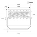 Asymmetrical outdoor LED floodlight - 300W - 140lm/W- IP66