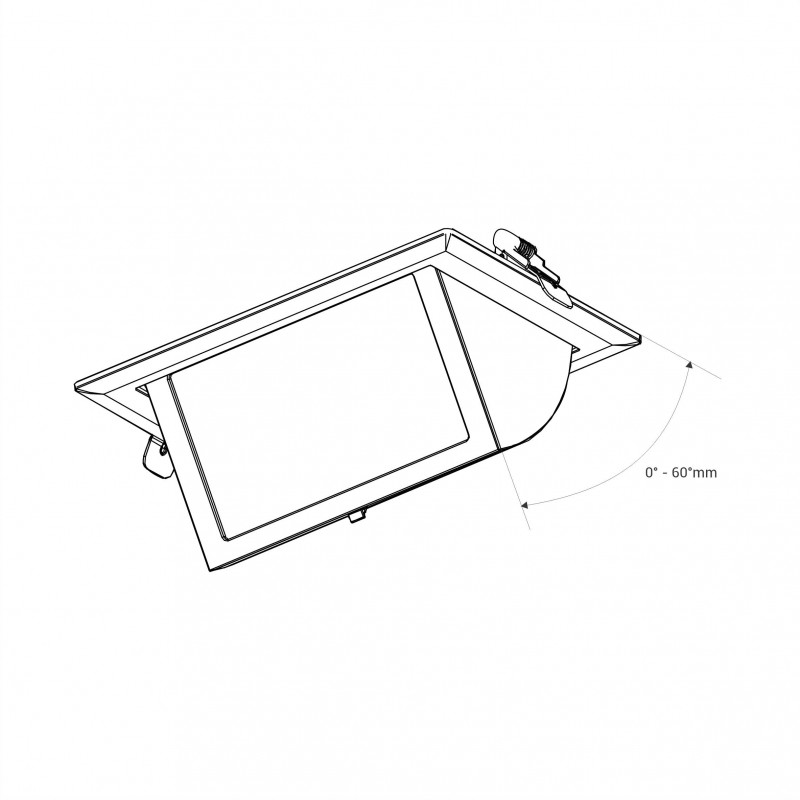Rectangular adjustable CCT LED Downlight - 38W - White - 120° LIFUD Driver
