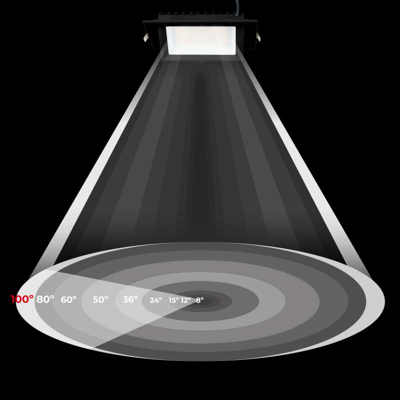 Rectangular adjustable CCT LED Downlight - 38W - White - 120° LIFUD Driver