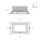 Rectangular adjustable CCT LED Downlight - 38W - White - 120° LIFUD Driver
