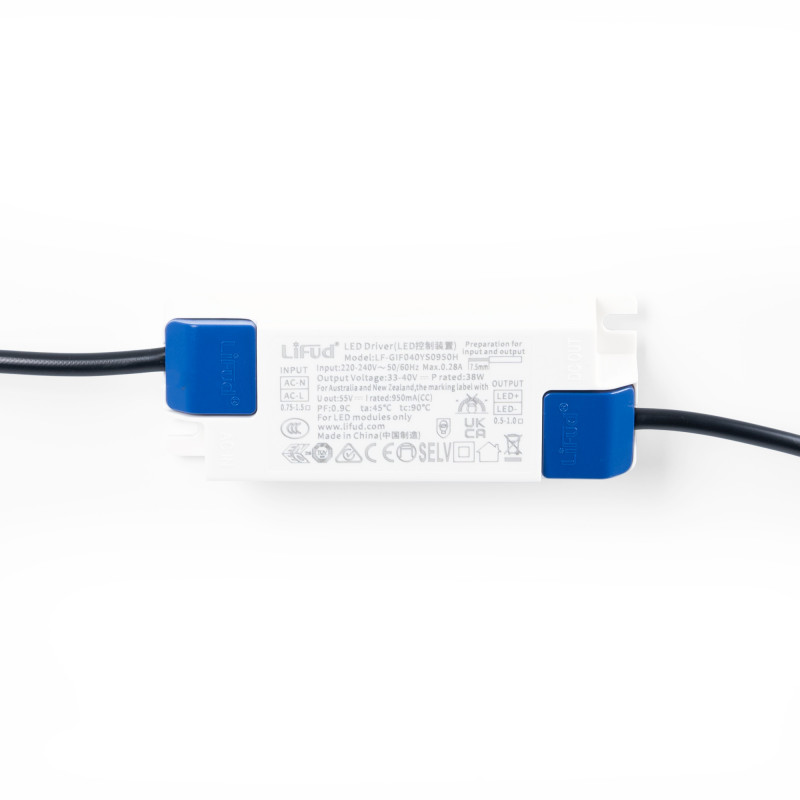 Adjustable round LED downlight - 38W - CCT - Black - 120° LIFUD Driver
