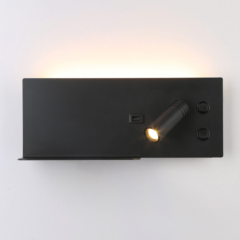 Wall reading light with USB port "Kerta" (right) - Double lighting - 3W+7W
