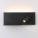 Wall reading light with USB port "Kerta" (right) - Double lighting - 3W+7W
