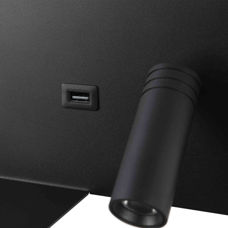 Wall reading light with USB port "Kerta" (right) - Double lighting - 3W+7W