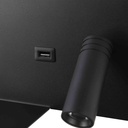Wall reading light with USB port "Kerta" (right) - Double lighting - 3W+7W