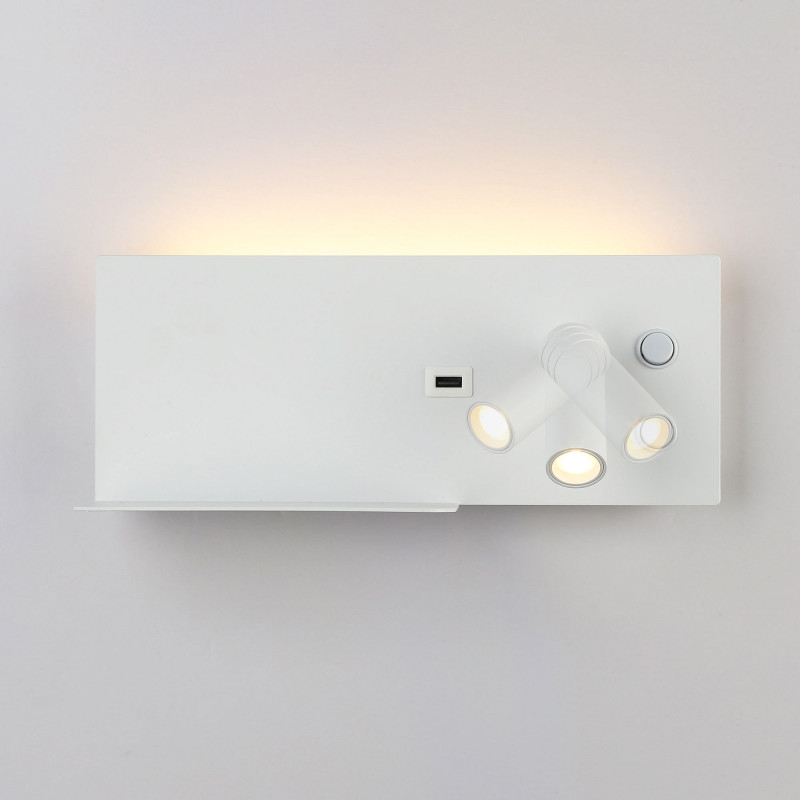 Wall reading light with USB port "Kerta" (right) - Double lighting - 3W+7W