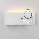 Wall reading light with USB port "Kerta" (right) - Double lighting - 3W+7W