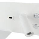 Wall reading light with USB port "Kerta" (right) - Double lighting - 3W+7W