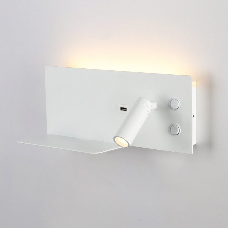 Wall reading light with USB port "Kerta" (right) - Double lighting - 3W+7W