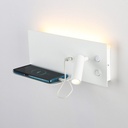 Wall reading light with USB port "Kerta" (right) - Double lighting - 3W+7W
