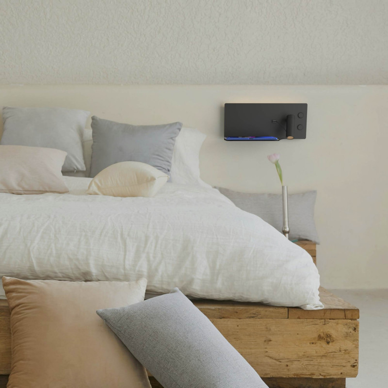 Wall reading light with USB port "Kerta" (right) - Double lighting - 3W+7W