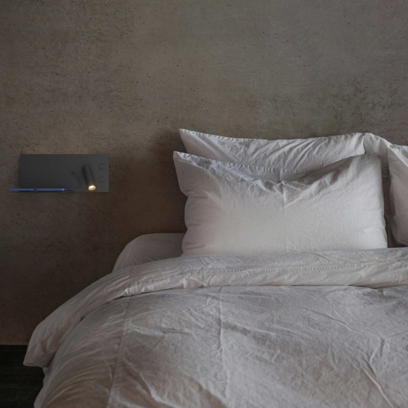 Wall reading light with USB port "Kerta" (right) - Double lighting - 3W+7W