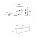 Wall reading light with USB port "Kerta" (right) - Double lighting - 3W+7W