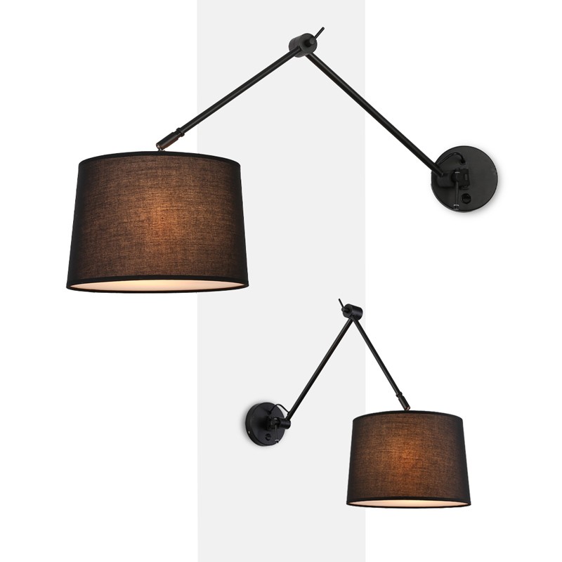 Cylindrical wall lamp with classic design and articulated design "ELBOW" E27