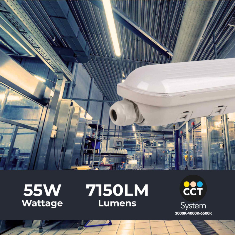 LED Tri-proof light / Emergency light - CCT - 150 cm - Connectable - 55W - IP65