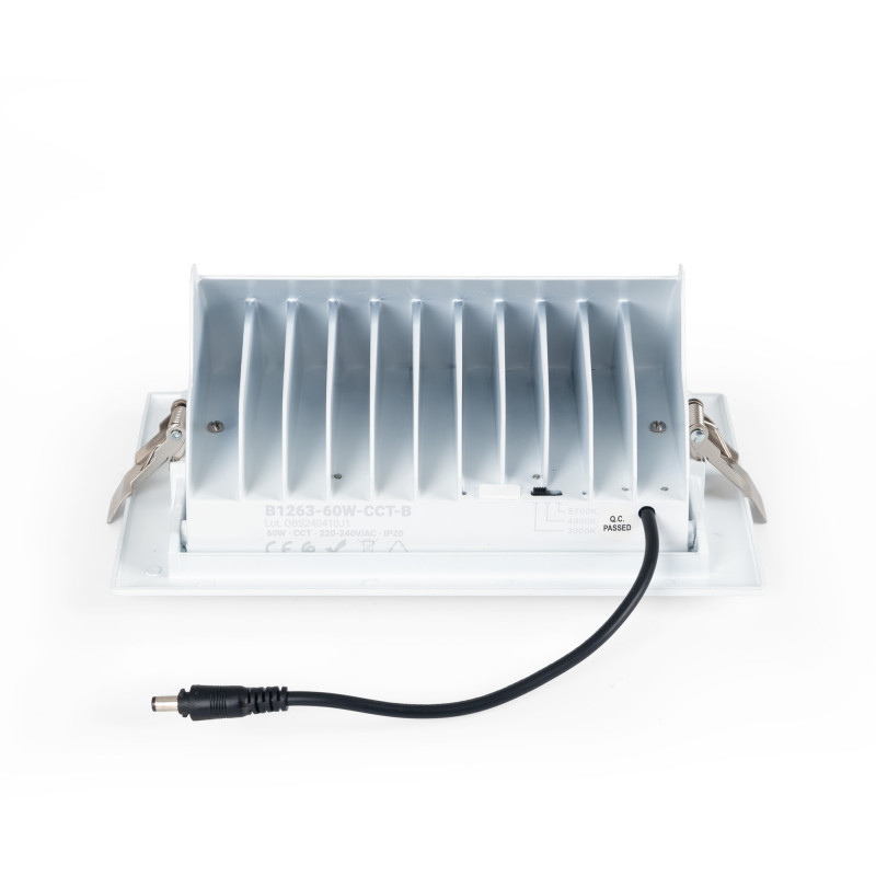 Rectangular adjustable CCT LED Downlight - 60W - White - 100° LIFUD Driver