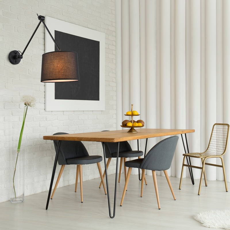 Cylindrical wall lamp with classic design and articulated design "ELBOW" E27