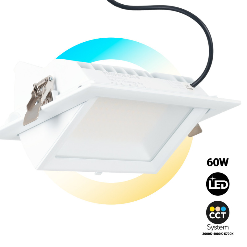 Rectangular adjustable CCT LED Downlight - 60W - White - 100° LIFUD Driver