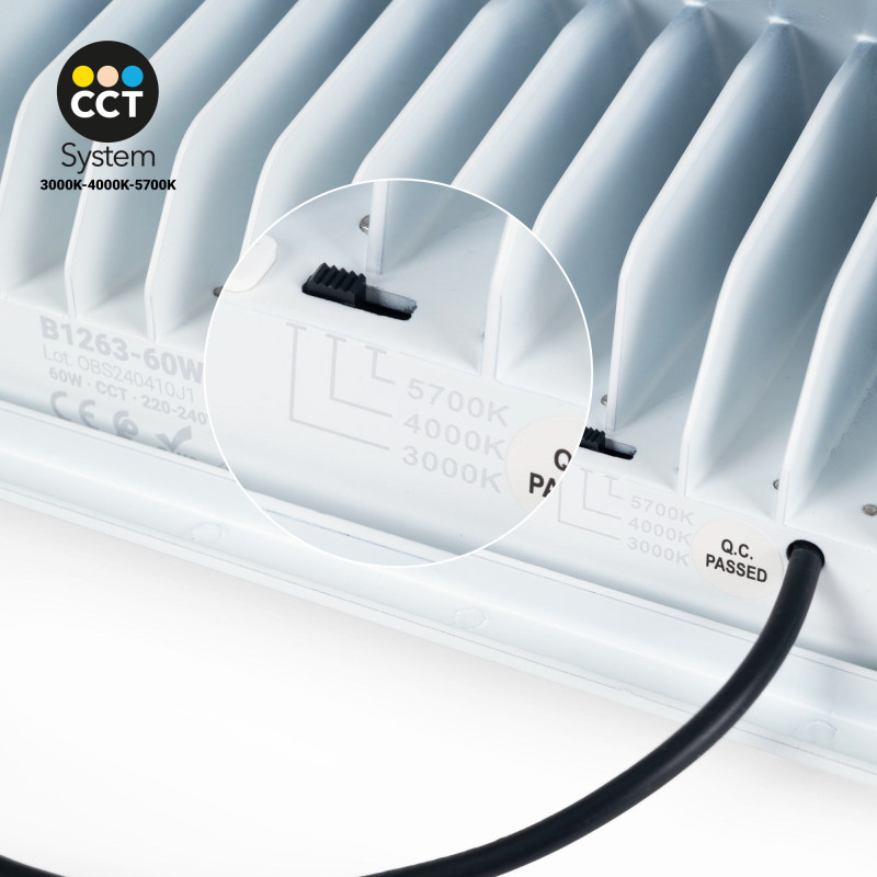 Rectangular adjustable CCT LED Downlight - 60W - White - 100° LIFUD Driver