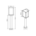 Garden bollard "Glass House" - 80cm - E27