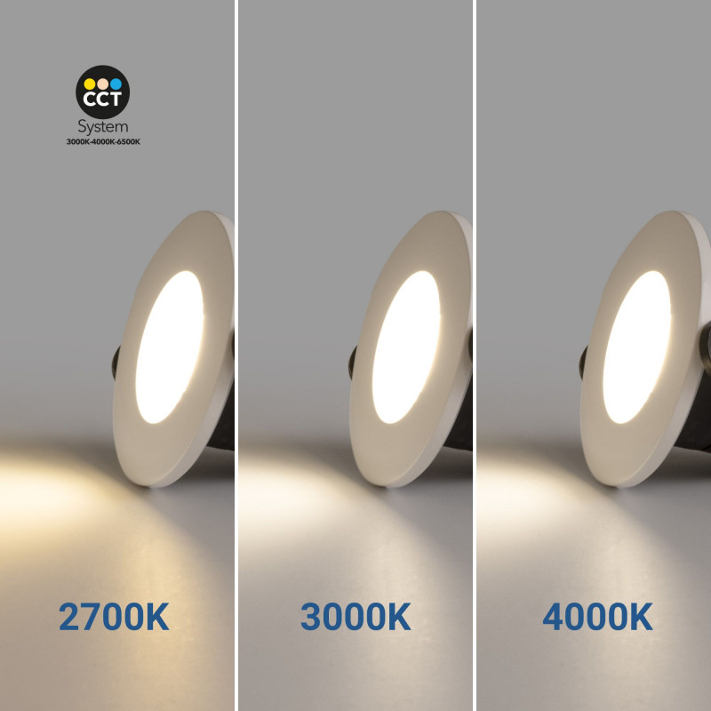 CCT LED Downlight - 6W - TRIAC Dimmable - Ø68mm - IP65 - Chrome