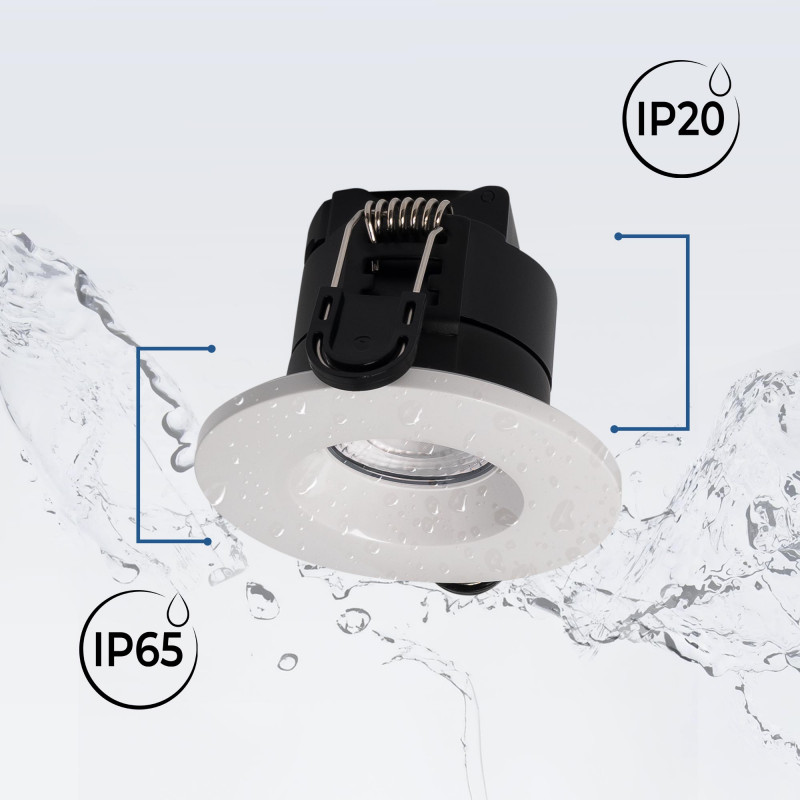 CCT LED Downlight - 6W - TRIAC Dimmable - Ø68mm - IP65 - Chrome