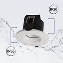 CCT LED Downlight - 6W - TRIAC Dimmable - Ø68mm - IP65 - Chrome