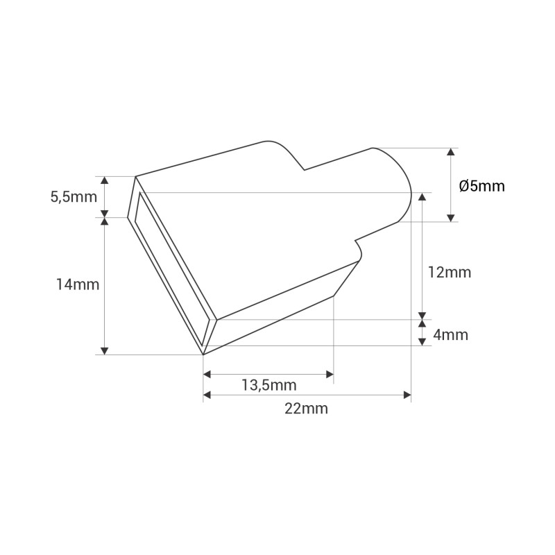 End cap for submersible LED strip - 10mm PCB