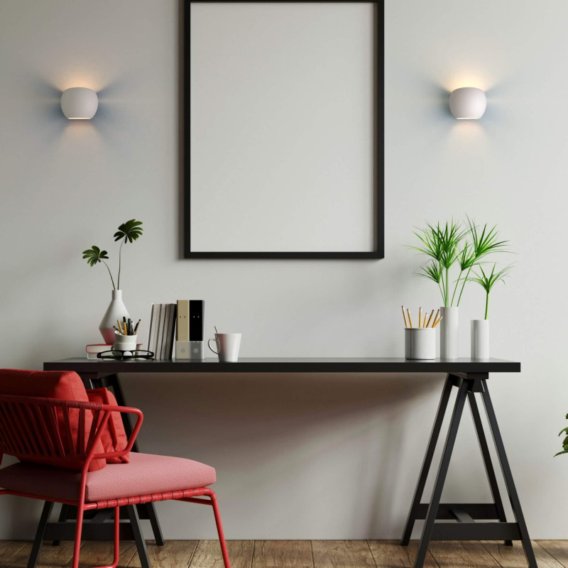 Concrete wall light "Ball" - Up & down - 1 x G9