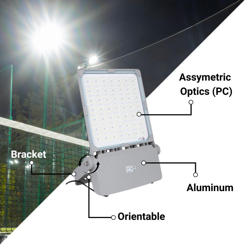 Outdoor Asymmetric LED floodlight - 600W - Dimmable 1-10V - 160lm/W - IP66