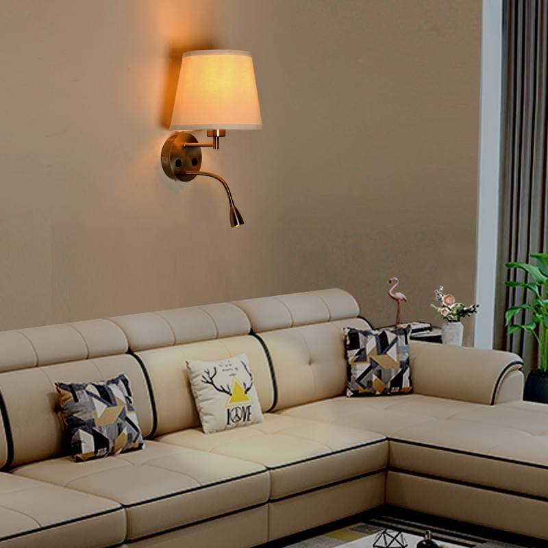 Wall light "PAIR" E27 with 3W LED reading lamp