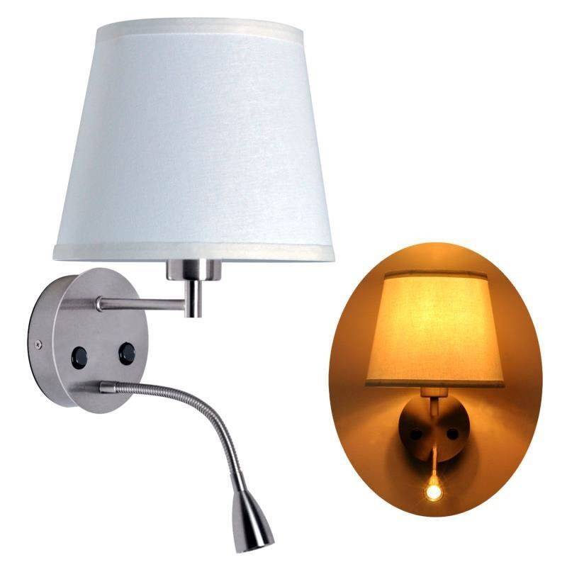Wall light "PAIR" E27 with 3W LED reading lamp