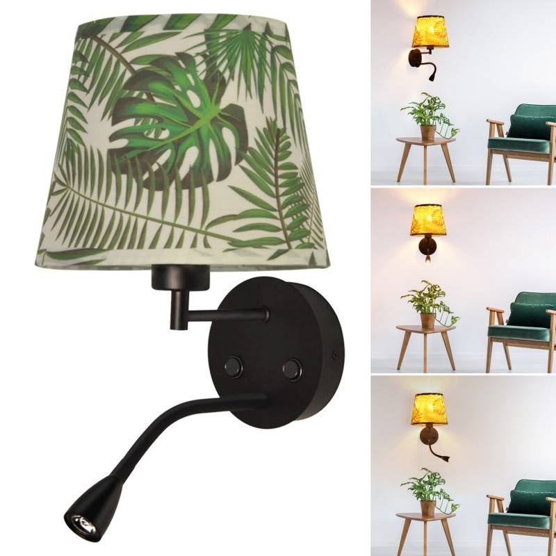 Wall light "PAIR" E27 with 3W LED reading lamp