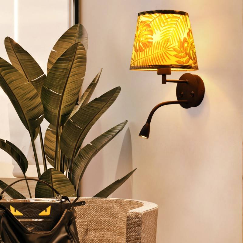 Wall light "PAIR" E27 with 3W LED reading lamp