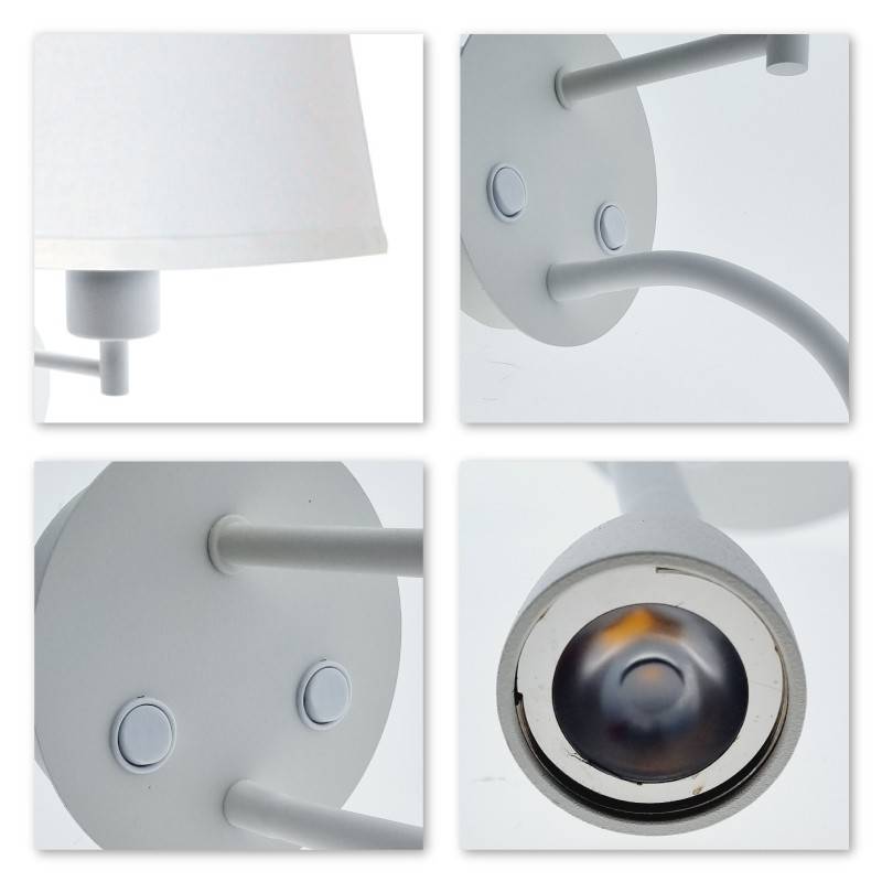 Wall light "PAIR" E27 with 3W LED reading lamp