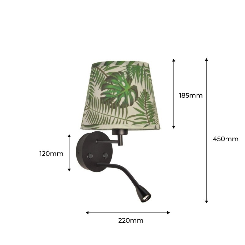 Wall light "PAIR" E27 with 3W LED reading lamp