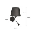 Wall light "PAIR" E27 with 3W LED reading lamp