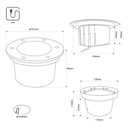 Outdoor RGB LED Step Light - 18W - 12V DC - IP67 - Ø15cm - 30º