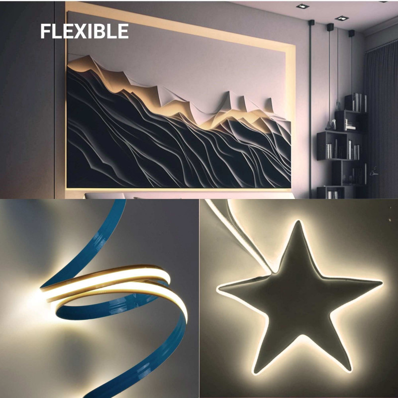 Single color COB LED Strip - 24V DC - FREE CUT - 11W/m - 8mm - IP20 - 5-meters-roll