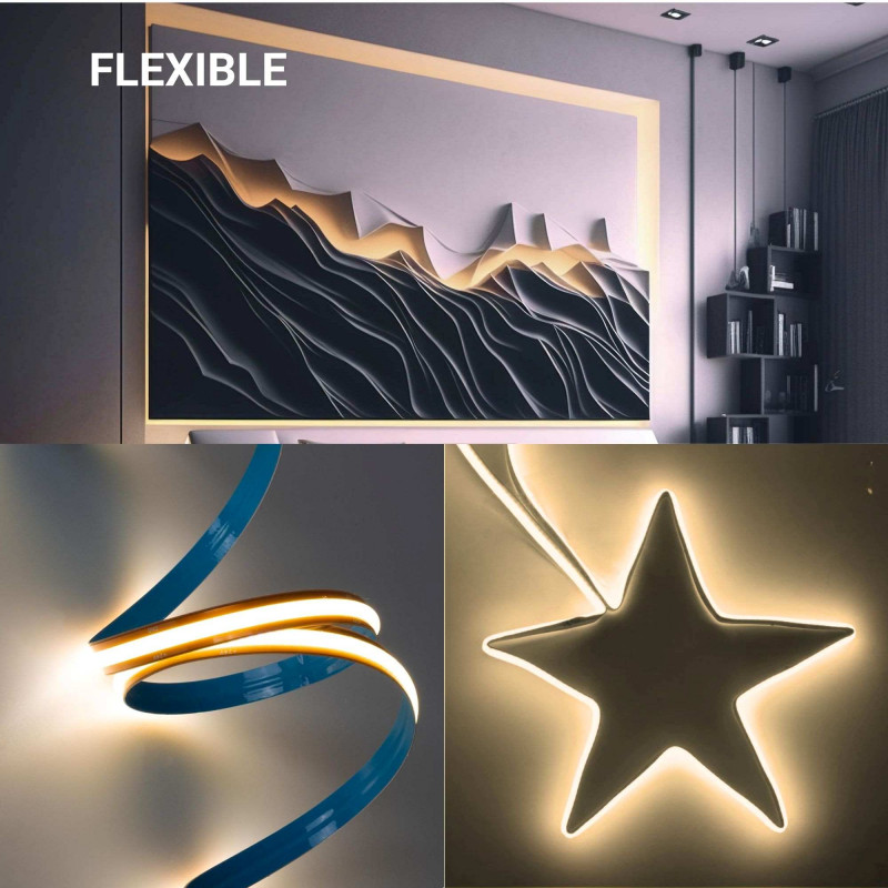 Single color COB LED Strip - 24V DC - FREE CUT - 11W/m - 8mm - IP20 - 5-meters-roll