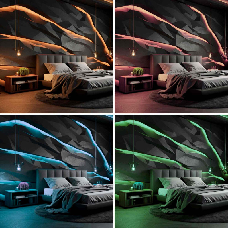 COB RGB LED Strip - 24V DC - Side emission - 12W/m - 10mm - IP20 - 5cm cut - 5 metres roll