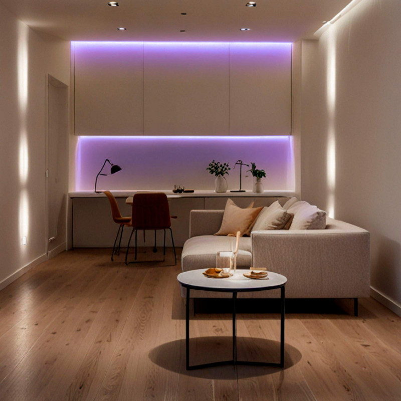 COB RGB LED Strip - 24V DC - Side emission - 12W/m - 10mm - IP20 - 5cm cut - 5 metres roll