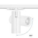 LED 3-phase track spotlight - Adjustable power: 30W/ 34W/ 38W - CCT - CRI 90