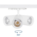LED 3-phase track spotlight - Adjustable power: 30W/ 34W/ 38W - CCT - CRI 90