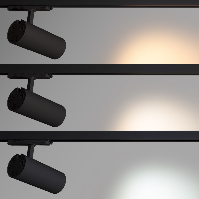LED 3-phase track spotlight - Adjustable power: 30W/ 34W/ 38W - CCT - CRI 90