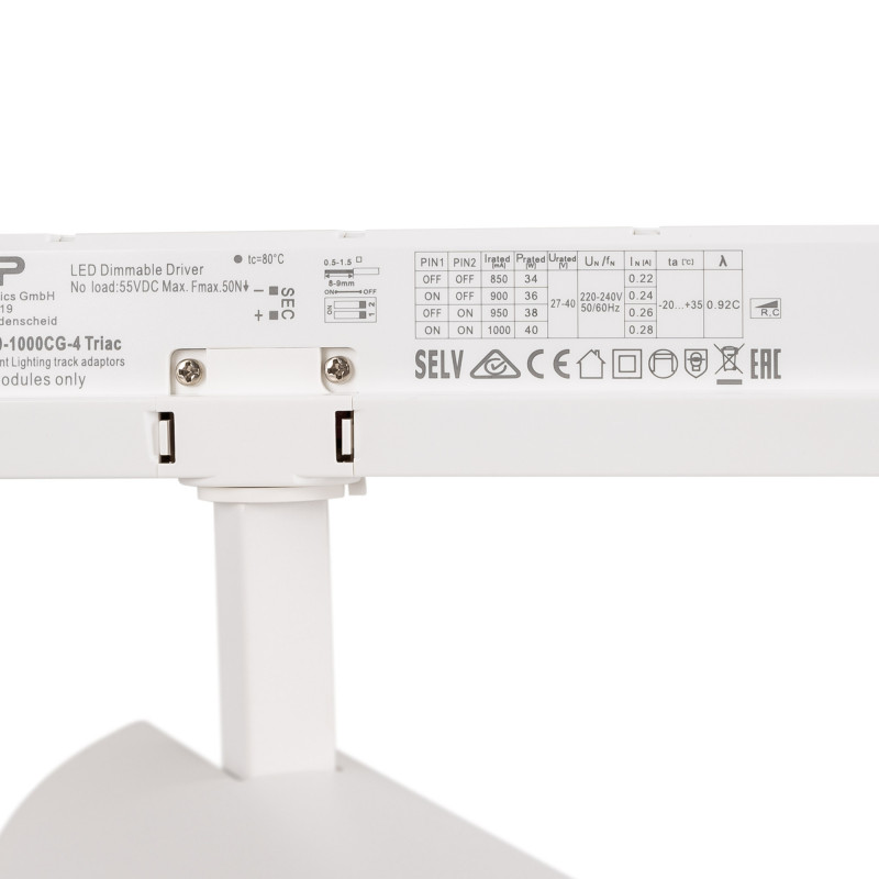 LED 3-phase track spotlight - 36W - CCT - TRIAC dimmable - CRI90 - 3300 lm