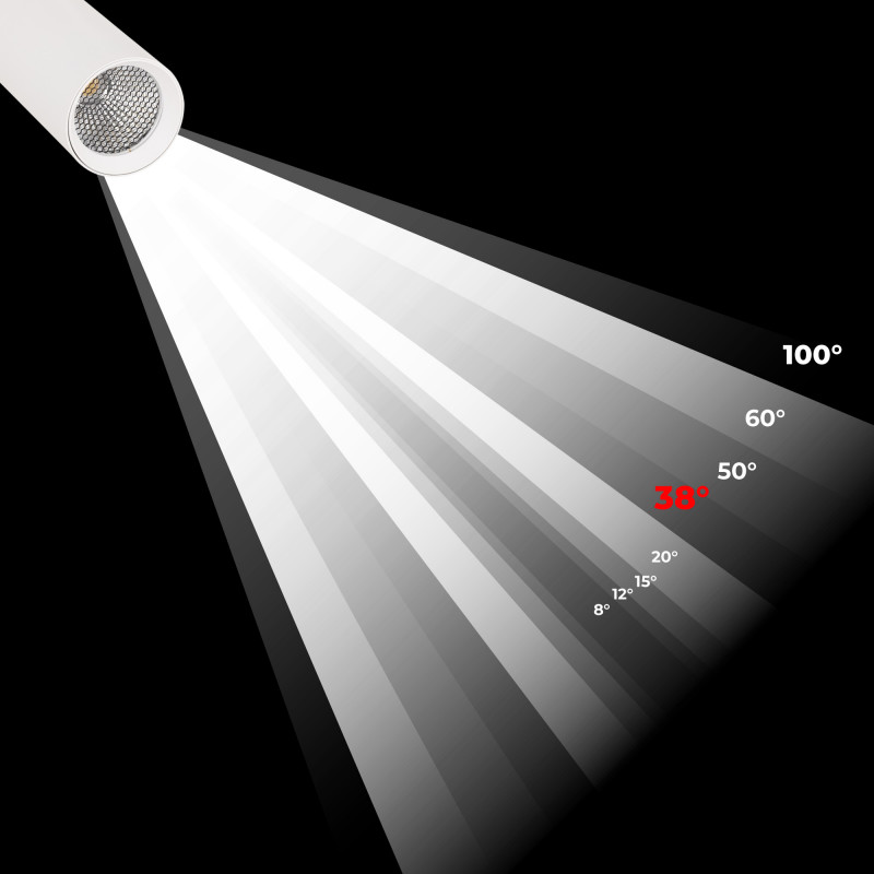 LED 3-phase track spotlight - 15W - CCT - CRI90 - 1350 lm
